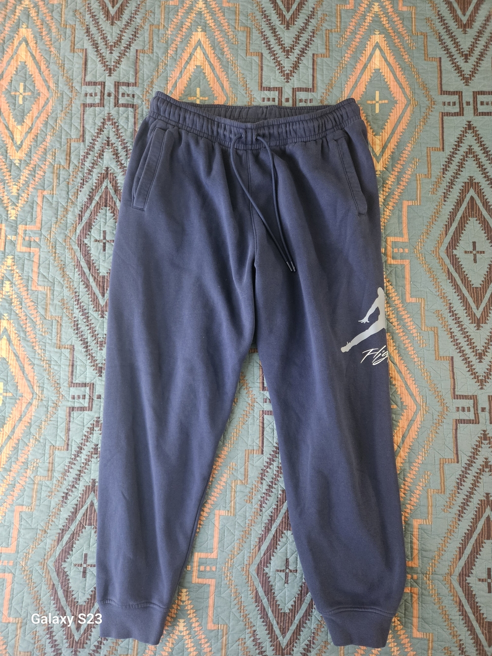Jordan Navy Blue Sweatpants with Red‎ Jumpman Logo